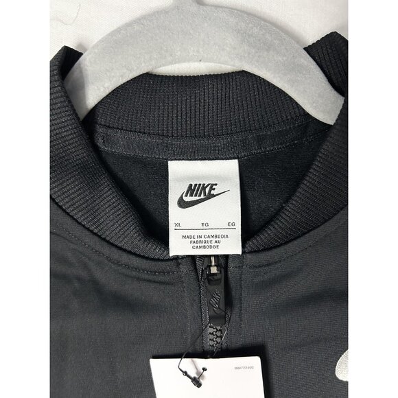 Nike Jacket Youth XL Black White Logo Swoosh Track Full Zip CU8374 Lightweight - Picture 7 of 12